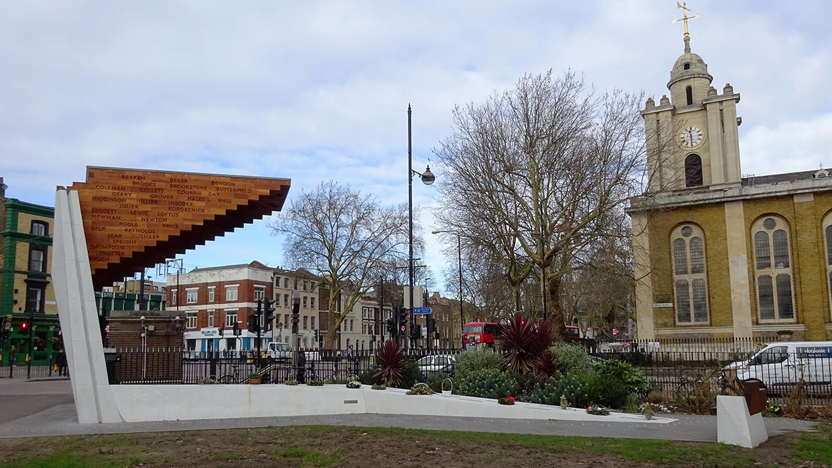 The war memorial at Bethnal Green