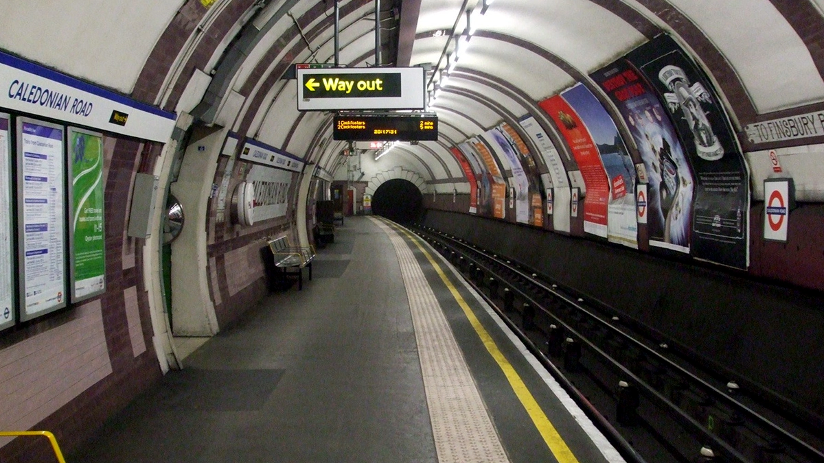 16-sheet cross track adverts at Caledonian Road tube station