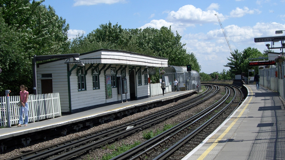 The open air platforms at East Acton station