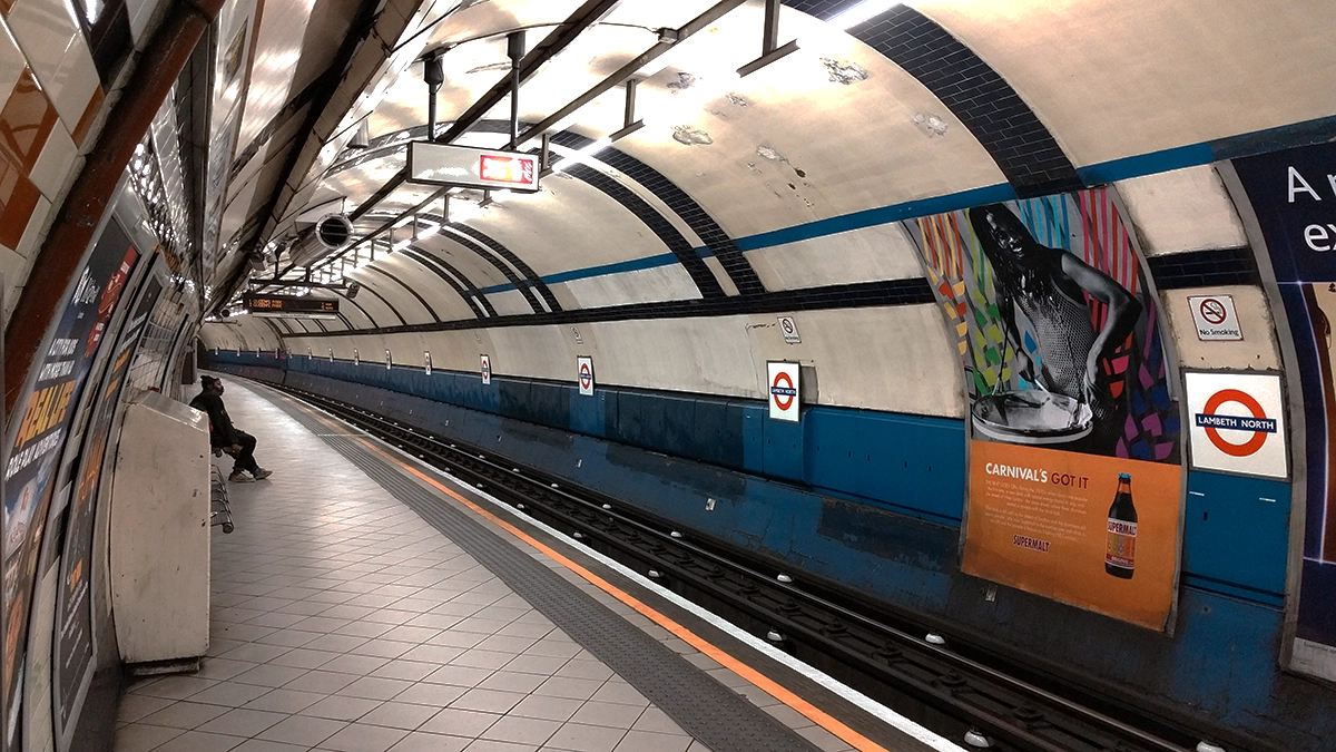 A cross platform advert at Lambeth North underground station