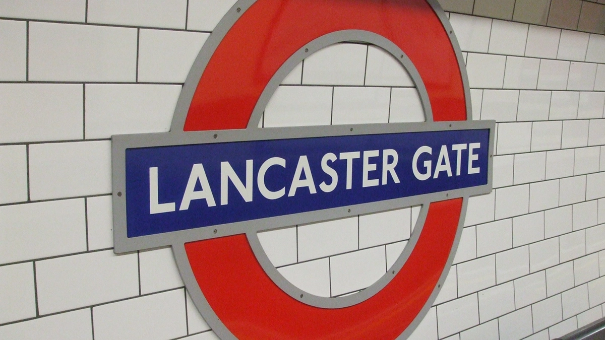 Roundel at Lancaster Gate tube station