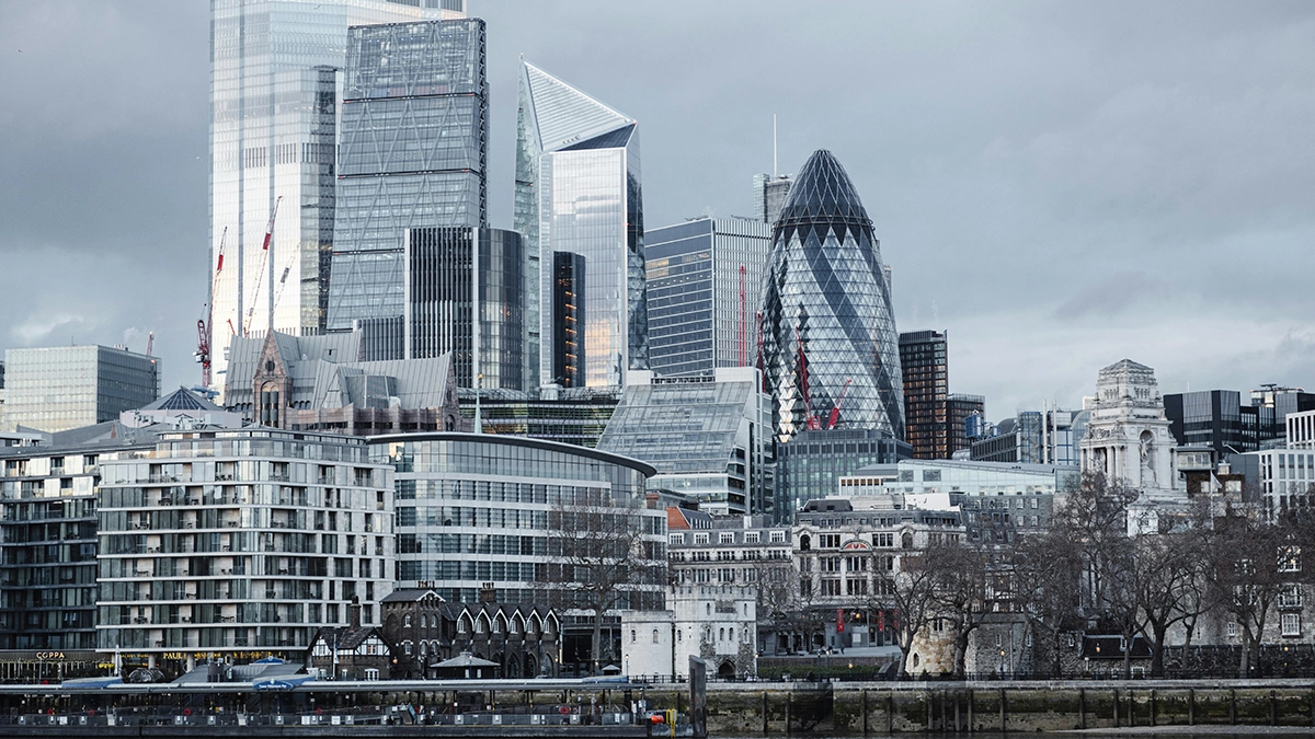 A view across the City of London - served by Moorgate Station