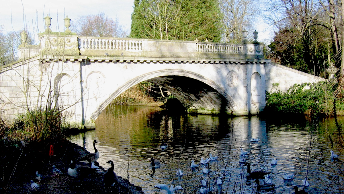 Stamford Brook, a tributary of the Thames, flows under a bridge near the tube station
