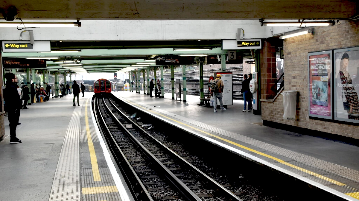 Platform level 12 sheet posters at the surface level platforms at White City tube station
