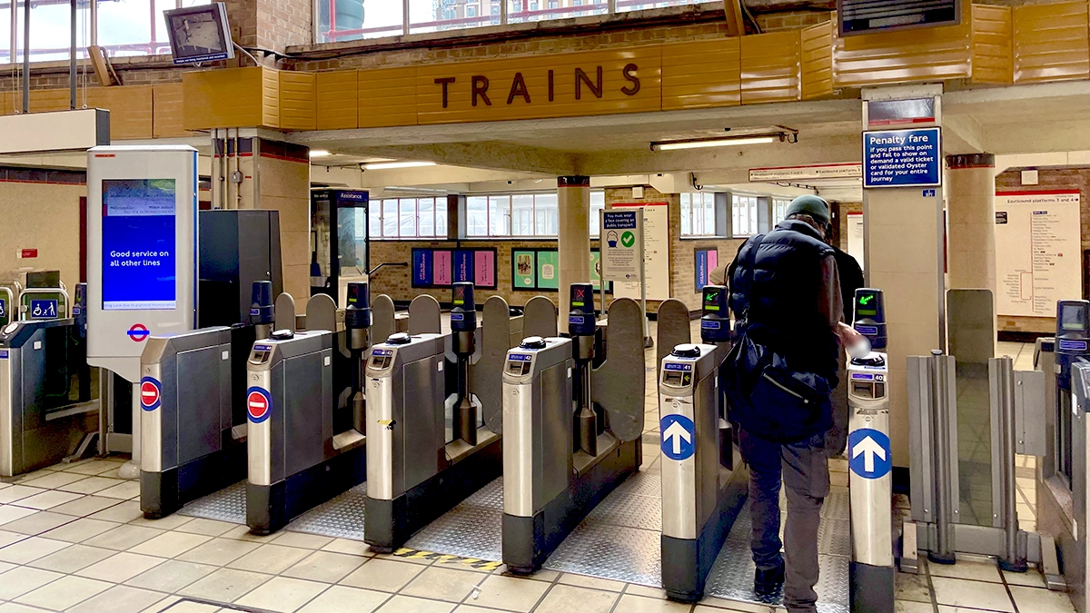 The ticket gate line at White City underground station