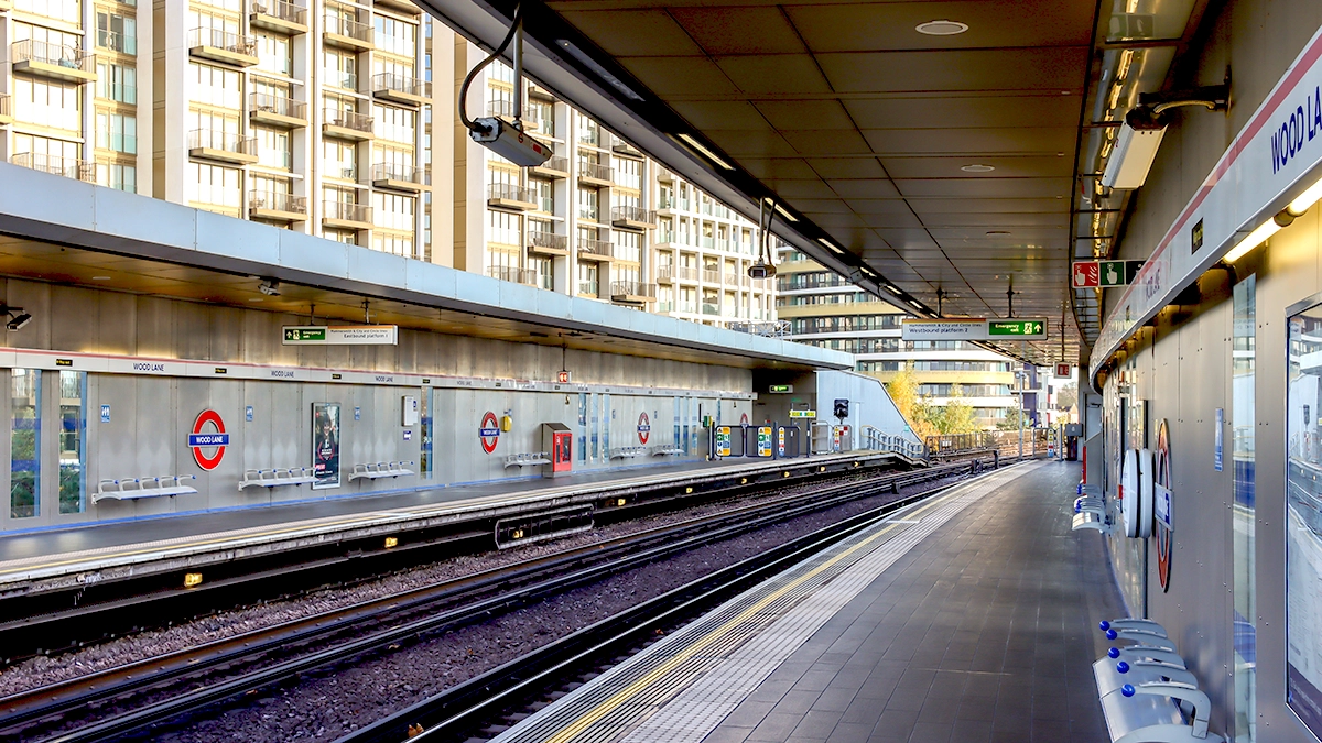 A view across the tracks at Wood Lane tube station